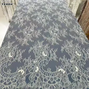YX466 High Quality White Eyelash French Lace Fabric for Bridal 1.5m*3m - 100% Polyester, 280 G, 152 CM, Lace Fabric, Knitted...