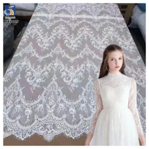 YX466 High Quality White Eyelash French Lace Fabric for Bridal 1.5m*3m - 100% Polyester, 280 G, 152 CM, Lace Fabric, Knitted...
