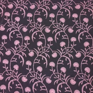 YX515 Cute Pink Floral Embroidered Girl Net Fabric 2025 Customized Polyester Mesh Fabric Embroidery - 100% Polyester, 100...