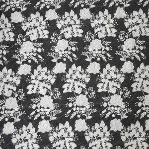 YX518 2025 New Design Custom 100% Polyester Soft Pure White Flowers Tulle Embroidery Bridal Fabric - 100% Polyester, 100...