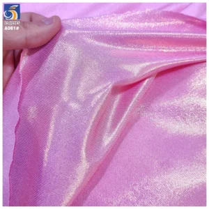 YX531-1 2025 New Products Pink Polyester Spandex Knitted Stretch Elastic Shiny Fabric for Prom Dress - 100% Polyester, 145...