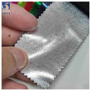 YX531-1 2025 New Products Pink Polyester Spandex Knitted Stretch Elastic Shiny Fabric for Prom Dress - 100% Polyester, 145...