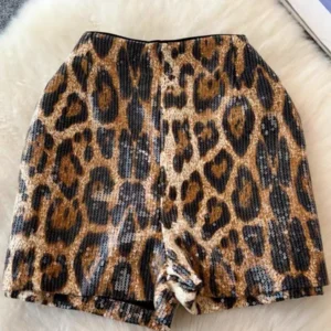 YX535-1 Best Selling Leopard Print Fabric Width 140cm Weight 180gsm Chiffon Sequin Fabric Printed Leopard Design - 100%...