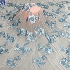 YX536-1 2026 Hot Sale New Trend 3D Stereo Flower Embroidery for Women's Tops and Dresses - 100% Polyester, 200 gsm, 152 CM...