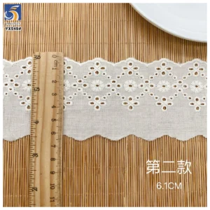 YX549 New Arrivals 2025 100% Cotton Water Soluble Embroidery African Lace Trim for Women Dresses - 100% Cotton, Lace...