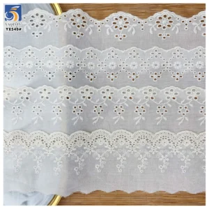 YX549 New Arrivals 2025 100% Cotton Water Soluble Embroidery African Lace Trim for Women Dresses - 100% Cotton, Lace...