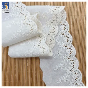 YX549 New Arrivals 2025 100% Cotton Water Soluble Embroidery African Lace Trim for Women Dresses - 100% Cotton, Lace...