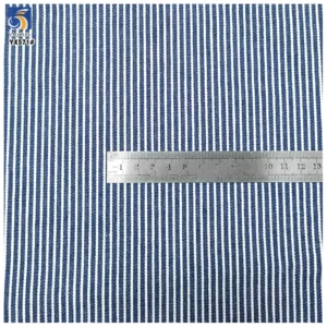 YX571 High Quality Width 150cm Weight 135gsm 70 Polyester 30 Cotton Blue Stripe Yarn Dyed Denim Fabric - Polyester, Cotton...