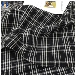 YX572 Blue Black Polyester Cotton Blend Yarn-Dyed Denim Fabric 230gsm Thick Denim Plaid Checked Fabric for Jackets...