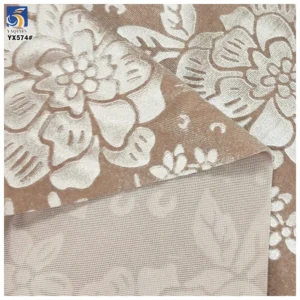 YX574 2025 Soft Brushed Korean Velvet Fabric 3D Flower Jacquard Polyester Spandex Stretch Embossed Velvet Fabric - 100%...