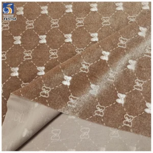 YX575 China Factory Custom Embossed Velvet Sofa Upholstery Fabric Butterfly Jacquard 3D Embossed Velvet Fabric - 100%...