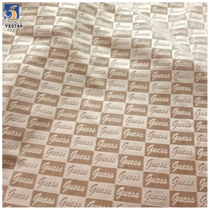 YX580 Custom Letter Pattern 3D Jacquard Embossed Velvet Fabric Checkered Plaid Polyester Stretch Velvet Fabric - 100%...