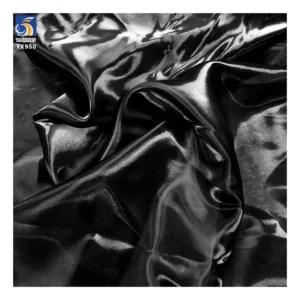 YX581-3 Black Premium Flowing Metallic Sheen Wedding Dress Organza - Silk Liquid Fabric for Bridal Accessories & Designer...