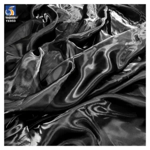 YX581-3 Black Premium Flowing Metallic Sheen Wedding Dress Organza - Silk Liquid Fabric for Bridal Accessories & Designer...