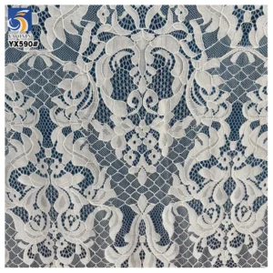 YX590 OEM Custom New Design Fashion London Paris Catwalk French Eyelash Lace Fabric for Women Dresses - 100% Polyester, 260...