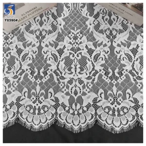 YX590 OEM Custom New Design Fashion London Paris Catwalk French Eyelash Lace Fabric for Women Dresses - 100% Polyester, 260...