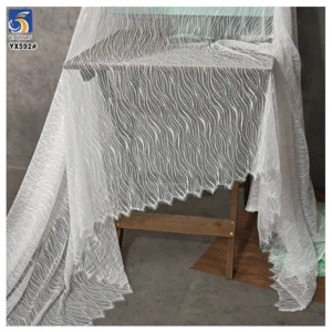 YX592 Latest Design Trends Eyelash Lace Fabric Multi-Color Custom Woman Wedding Dress Lace Veil Eyelash Lace Fabric - 100%...