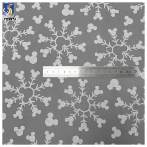 YX597 Black Friday Christmas Tulle Fabric Mic-key and White Snowflake Glitter Fabric Tulle for Kids Dress - 100% Polyester...