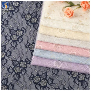 YX598 China Factory Cheap Lace Fabric Multicolor Peony Flowers Knitting Chantilly Lace Fabric for Children's Garments - 100%...