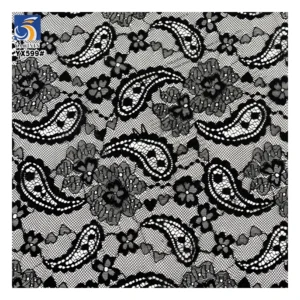 YX599 Hot Selling Popular White Mesh Chantilly Lace Fabric French Polyester Florals Bridal Soft Chantilly Lace Fabric - 100%...
