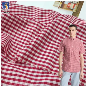 YX610 New Fashion 105gsm 5MM Red Plaid Yarn-Dyed Fabrics 100% Cotton Checkered Plaid Fabric for Shirt