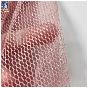 YX628 Good Quality 100% Polyester Knitted Glossy Hexagonal Mesh Fabric for Bags Headwear - 100% Polyester, 60 gsm, 160 CM...