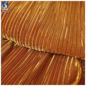 YX651-2 Nigerian Stylish 100% Polyester Satin Woven Fabric Pleated Women's Fashion Dresses Skirts Satin Pleated Fabric...