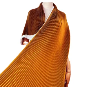 YX651-2 Nigerian Stylish 100% Polyester Satin Woven Fabric Pleated Women's Fashion Dresses Skirts Satin Pleated Fabric...