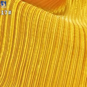 YX652 Luxury Style 150gsm Gold Glittery Liquid Satin Pleated Fabric for High-End Garment Skirt - 100% Polyester, 150 gsm...