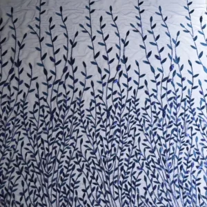 YX663 Vibrant Leaf Pattern Sequined Fabric Polyester Mesh Tulle Sequins Lace Fabric for Fashion and Evening Dress - 100%...