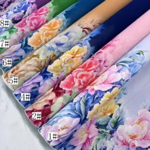YX664 High-Quality Chiffon Digital Print Fabrics With Vivid Colors Poly Trendy Floral Pearl Chiffon Printed Fabrics - 100%...