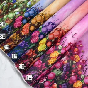 YX664 High-Quality Chiffon Digital Print Fabrics With Vivid Colors Poly Trendy Floral Pearl Chiffon Printed Fabrics - 100%...