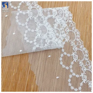 YX678 Factory Source Direct Wholesale Polyester Mesh Embroidery White Lace for Shoes Bags Fashionable Lace Trim Fabric...