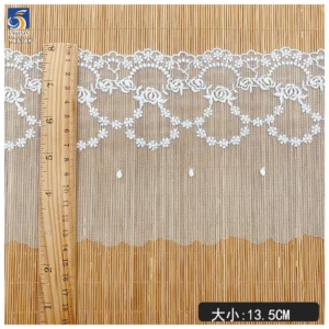 YX678 Factory Source Direct Wholesale Polyester Mesh Embroidery White Lace for Shoes Bags Fashionable Lace Trim Fabric...