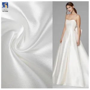 YX692 200g/m² Woven Polyester Stretch White Satin Mikado Fabric 2-Way Stretch Bride Mikado-Fabric ELLEN for Wedding - 97%...
