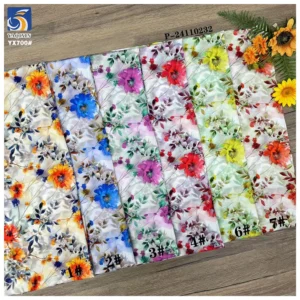 YX700 High Definition 3D Digital Print Florals Fabric 110gsm Colored Flowers Chiffon Printing Fabric for Garments - 100%...