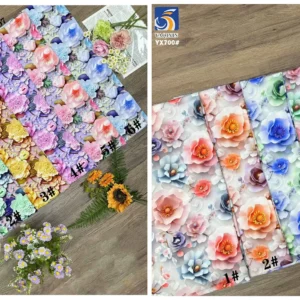 YX700 High Definition 3D Digital Print Florals Fabric 110gsm Colored Flowers Chiffon Printing Fabric for Garments - 100%...