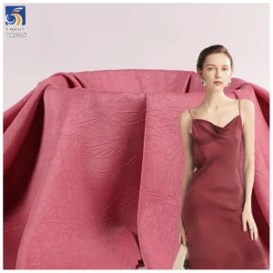 YX730-1 Fashion Dress Ladies Jacket Suit Fabric Single Sided Embossed Wrinkled Crepe Chiffon Fabric 100% Polyester - 100%...