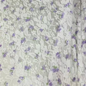 YX740 Ready-made Wholesale Prices Chantilly Lace Fabric Colorful Floral Mesh Lace Fabric Print for Dress French - Spandex...