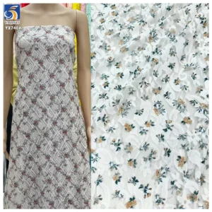 YX740 Ready-made Wholesale Prices Chantilly Lace Fabric Colorful Floral Mesh Lace Fabric Print for Dress French - Spandex...