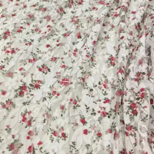 YX740 Ready-made Wholesale Prices Chantilly Lace Fabric Colorful Floral Mesh Lace Fabric Print for Dress French - Spandex...
