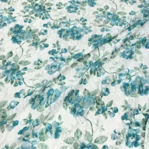 YX745 High Quality Good Quality Blue and White Floral-Print Spandex Stretch Chantilly Lace Mesh Fabric for Dress/Skirts...