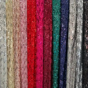 YX748 250gsm Elastic Mesh Embroidery 3MM+5MM Straight Metallic Sequin Fabric Fashionable Women's Skirts Sequin Fabric...