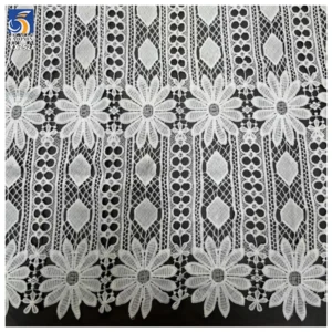 YX752 2025 Latest Water-Soluble Lace Embroidery Water-Soluble Fabric Geometric Flower Pattern Milk Silk Lace Fabric - 100%...