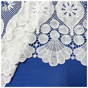 YX753 Custom Square Grid Mesh Water Soluble White Lace Fabric With Pattern Lace Milk Silk Lace Fabric for Dress - 100%...