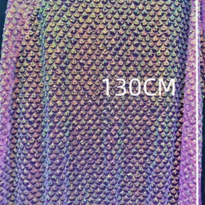 YX760 Hot Polyester Fantasy Style Fish Scale Dress Fabric Glittery Sequin Embroidered Mesh Sequin Fabric for Kids Dress...