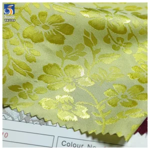 YX770 Noble and Luxurious Custom Gold Florals Satin Jacquard Fabric Polyester Stretch Jacquard Fabric for Garments - 100%...