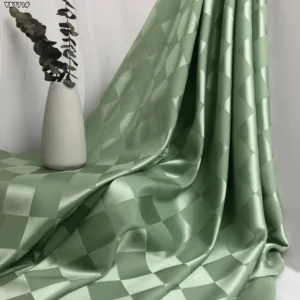 YX771 High Quality 110gsm Polyester Satin Jacquard Checkerboard Plaid Fabric Plaid Fabric for Clothing - 100% Polyester, 110...