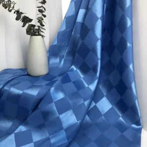YX771 High Quality 110gsm Polyester Satin Jacquard Checkerboard Plaid Fabric Plaid Fabric for Clothing - 100% Polyester, 110...
