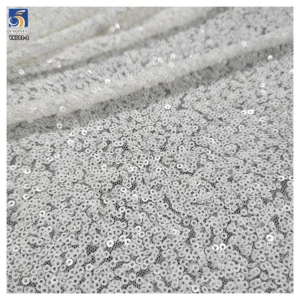 YX791-1 Full of 3mm Sequins Bright White Porcelain White Fabrics Stretch Sequin Fabric for Wedding Women's Dresses...